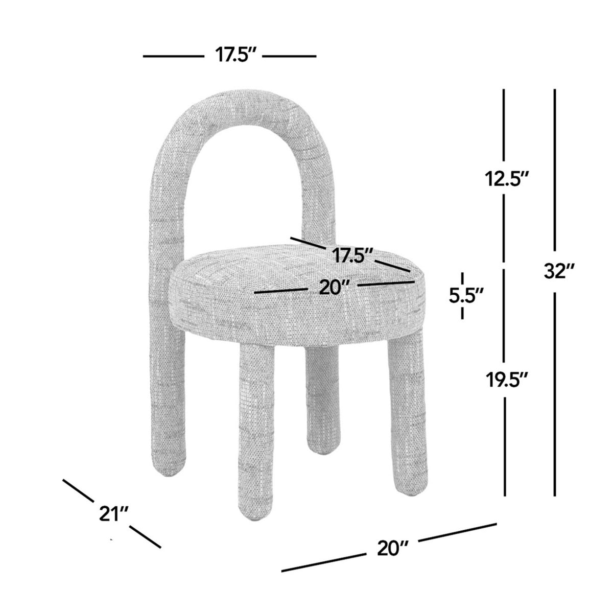 Penny Round Arched Upholstered Dining Chairs (2) | OROA