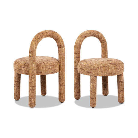 Modern European furniture - Penny Round Arched Upholstered Dining Chairs (2) - www.oroa.com