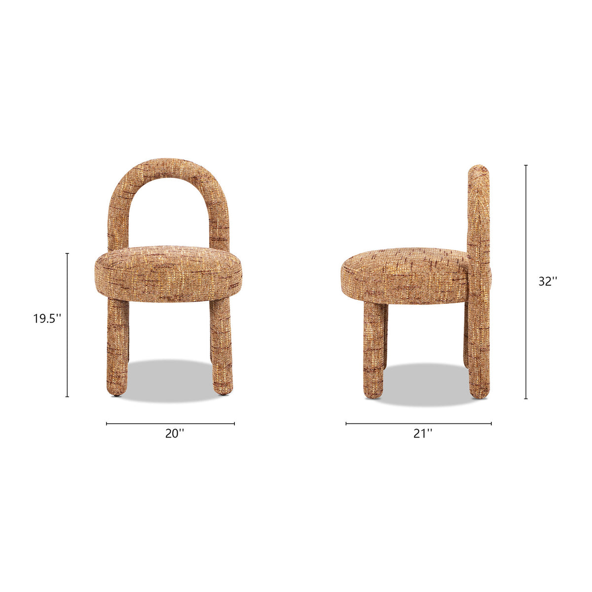 Penny Round Arched Upholstered Dining Chairs (2) | OROA