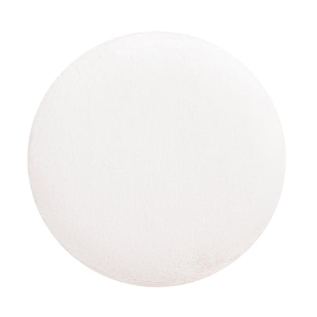 Round Fur Upholstered & Burl Pouf Ottoman | OROA