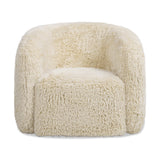 Swivel Upholstered Barrel Accent Chair | OROA