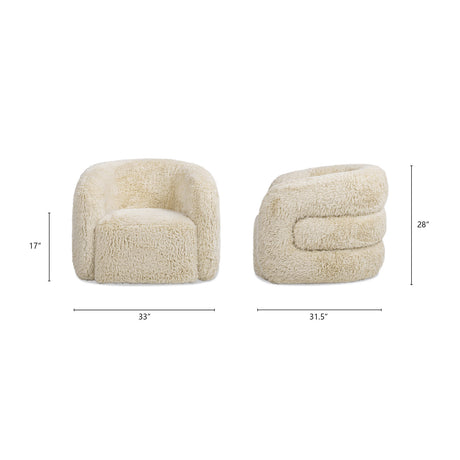 Swivel Upholstered Barrel Accent Chair | OROA