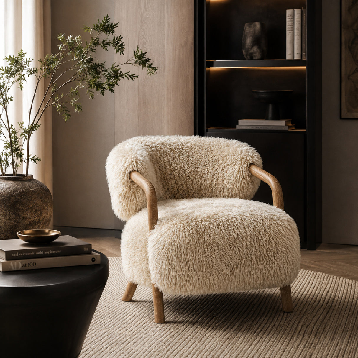 Modern European furniture - New Zealand Sheepskin Lounge Chair - www.oroa.com