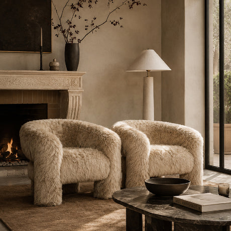 Modern European furniture - New Zealand Sheepskin Barrel Accent Chair - www.oroa.com 