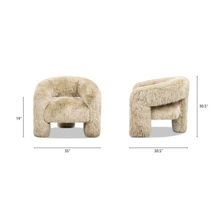 Modern European furniture - New Zealand Sheepskin Barrel Accent Chair - www.oroa.com 