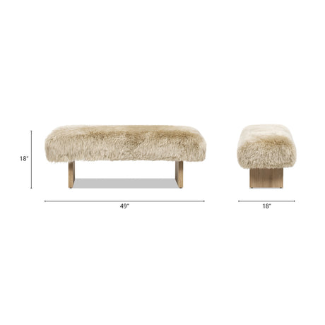 Natural New Zealand Sheepskin Bench | OROA