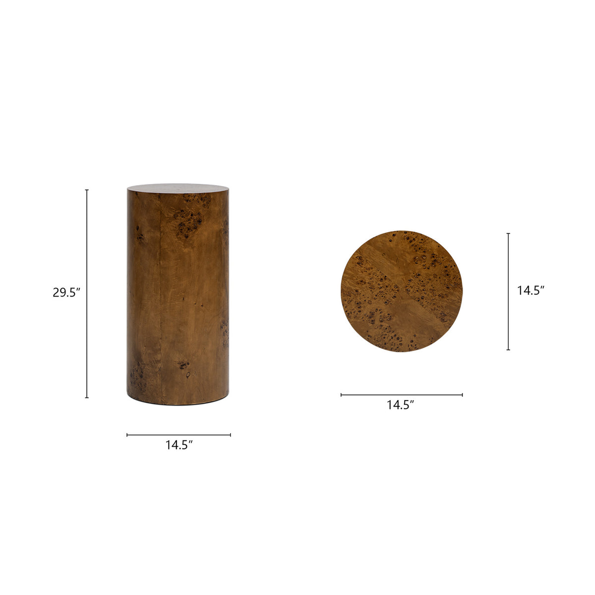 Medium Brown Walnut Side Table | OROA