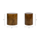 Brown Walnut Oval Pillar Side Table | OROA