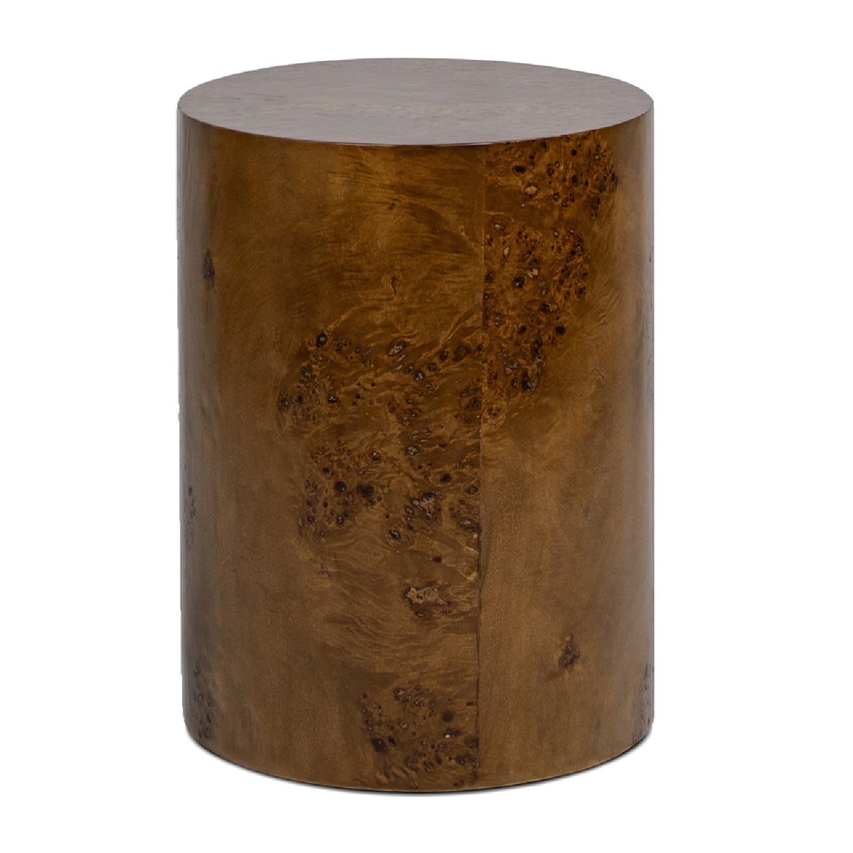 Brown Walnut Oval Pillar Side Table | OROA