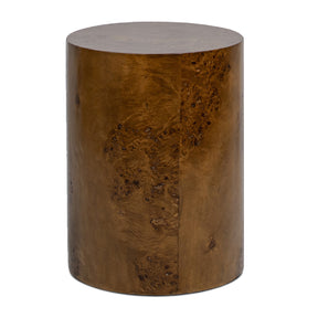 Modern European furniture - Brown Walnut Oval Pillar Side Table - www.oroa.com