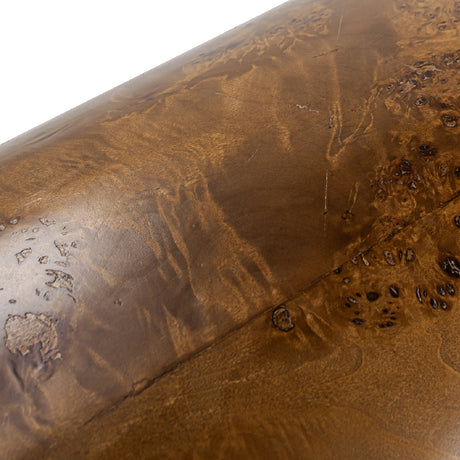 Brown Walnut Oval Pillar Side Table | OROA