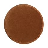 Round Burnt Orange Velvet Upholstered Ottoman | OROA