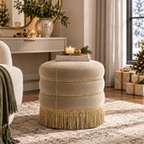 Edward Velvet Upholstered Ottoman | OROA