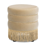 Edward Velvet Upholstered Ottoman | OROA
