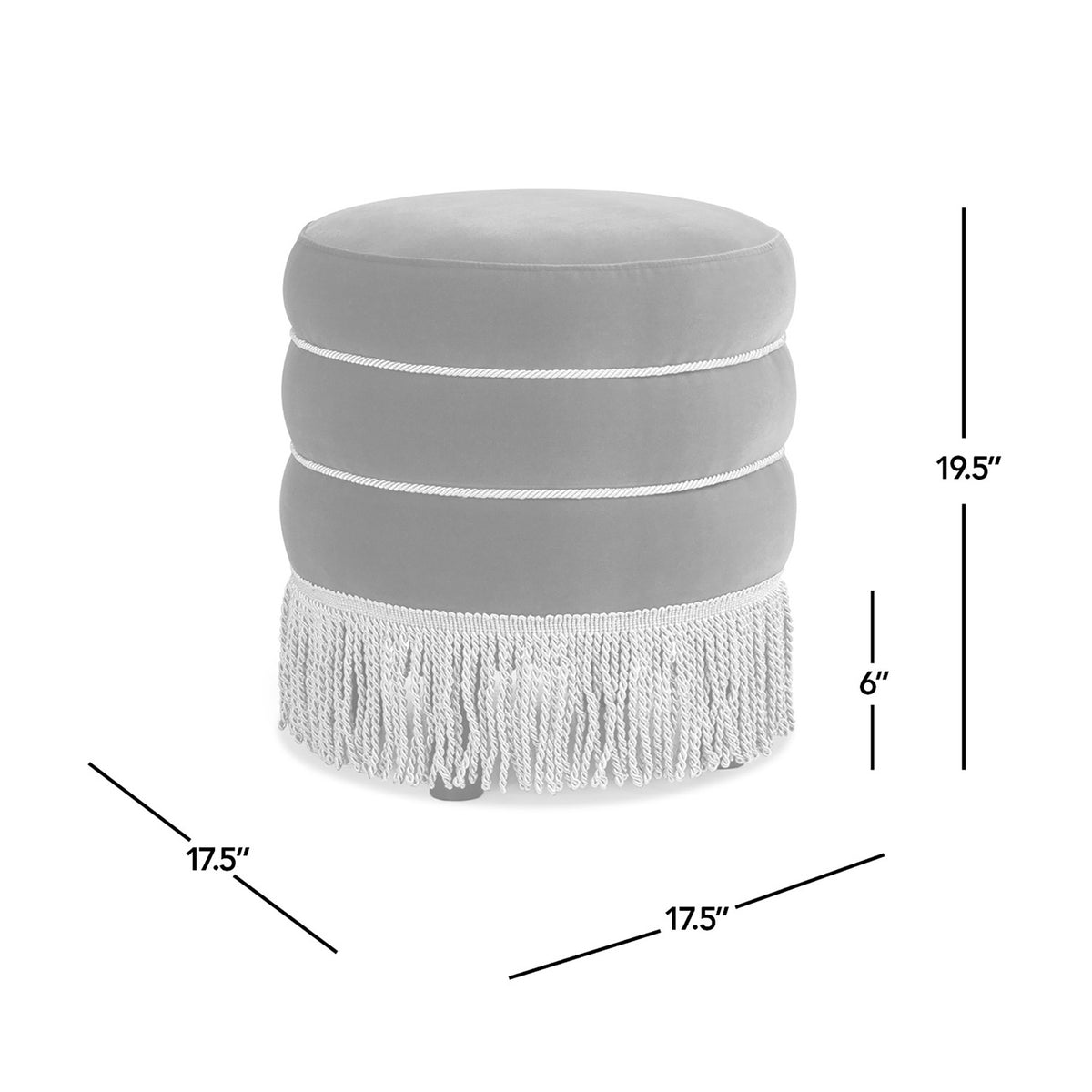 Edward Velvet Upholstered Ottoman | OROA
