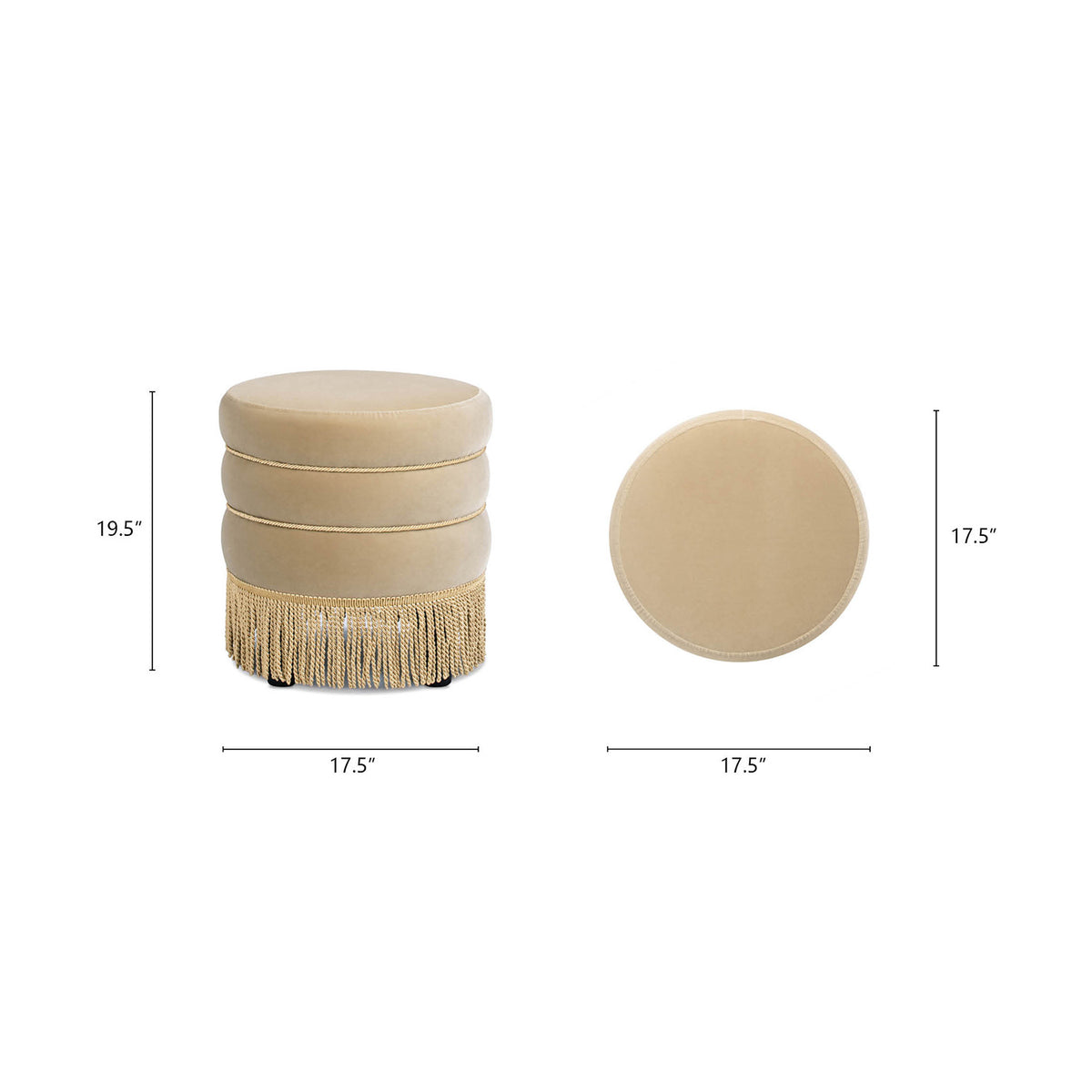 Edward Velvet Upholstered Ottoman | OROA