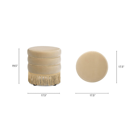 Edward Velvet Upholstered Ottoman | OROA