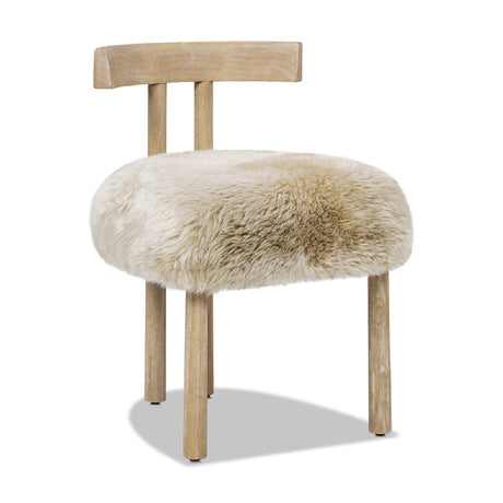 Modern European furniture - Natural Sheepskin Dining Chair - www.oroa.com