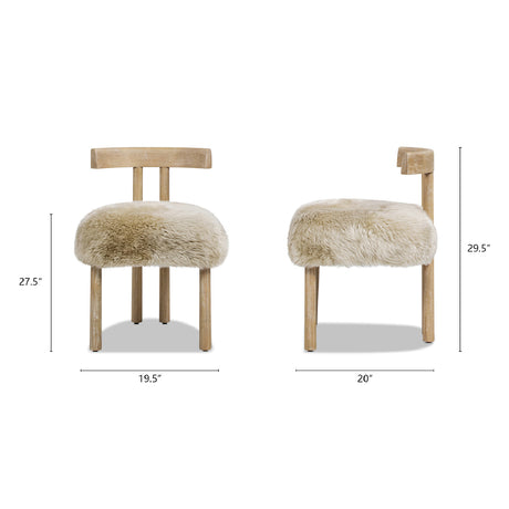 Modern European furniture - Natural Sheepskin Dining Chair - www.oroa.com