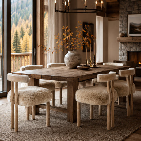 Modern European furniture - Natural Sheepskin Dining Chair - www.oroa.com