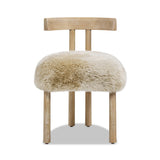 Modern European furniture - Natural Sheepskin Dining Chair - www.oroa.com