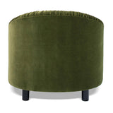 Olive Green Ruched Barrel Back Accent Armchair | OROA