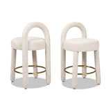 Round Arched Upholstered Counter Stools (2) | OROA