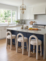 Round Arched Upholstered Counter Stools (2) | OROA