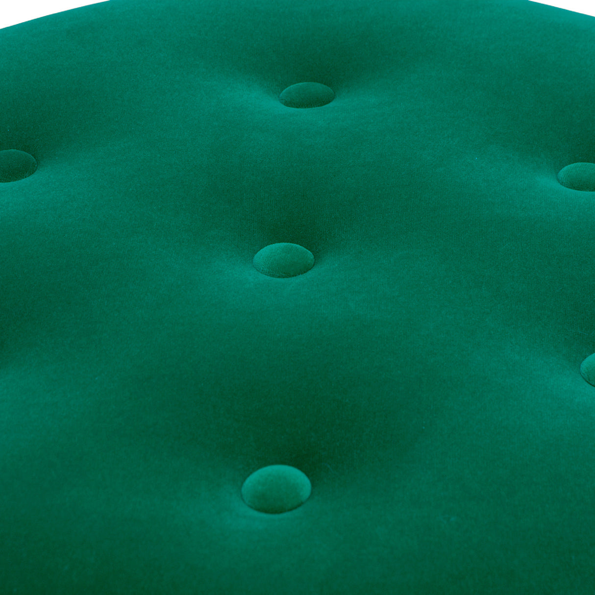 Emerald Green Round Upholstered Accent Ottoman | OROA