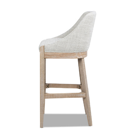 Modern European furniture - Coastal Curved Back Upholstered Barstool - www.oroa.com