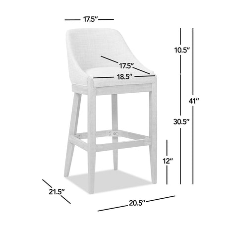 Modern European furniture - Coastal Curved Back Upholstered Barstool - www.oroa.com