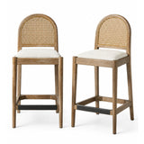 Modern European furniture - Curved Back Cane Rattan Counter Stools (2) - www.oroa.com
