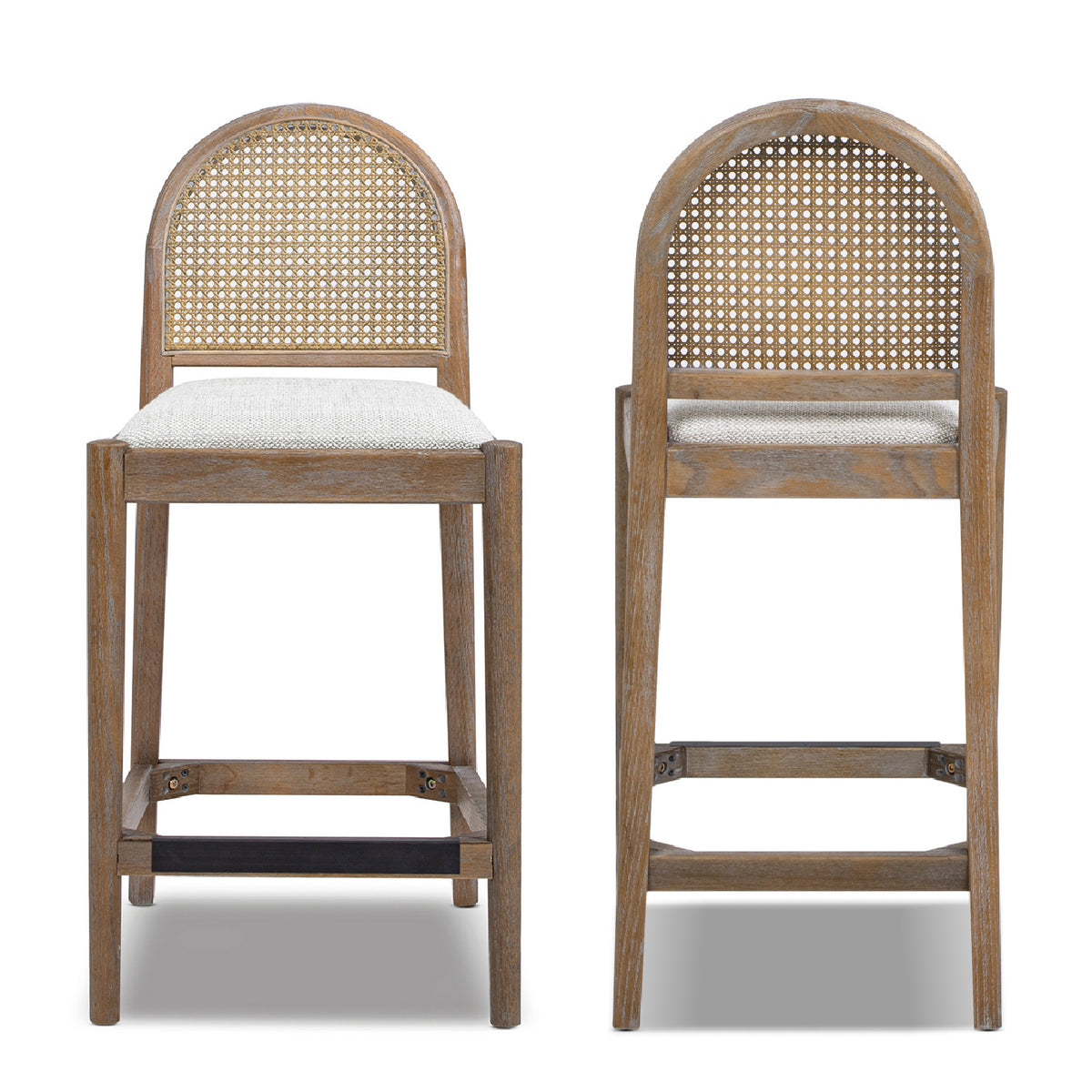 Modern European furniture - Curved Back Cane Rattan Counter Stools (2) - www.oroa.com