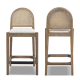Modern European furniture - Curved Back Cane Rattan Counter Stools (2) - www.oroa.com