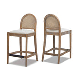 Modern European furniture - Curved Back Cane Rattan Counter Stools (2) - www.oroa.com