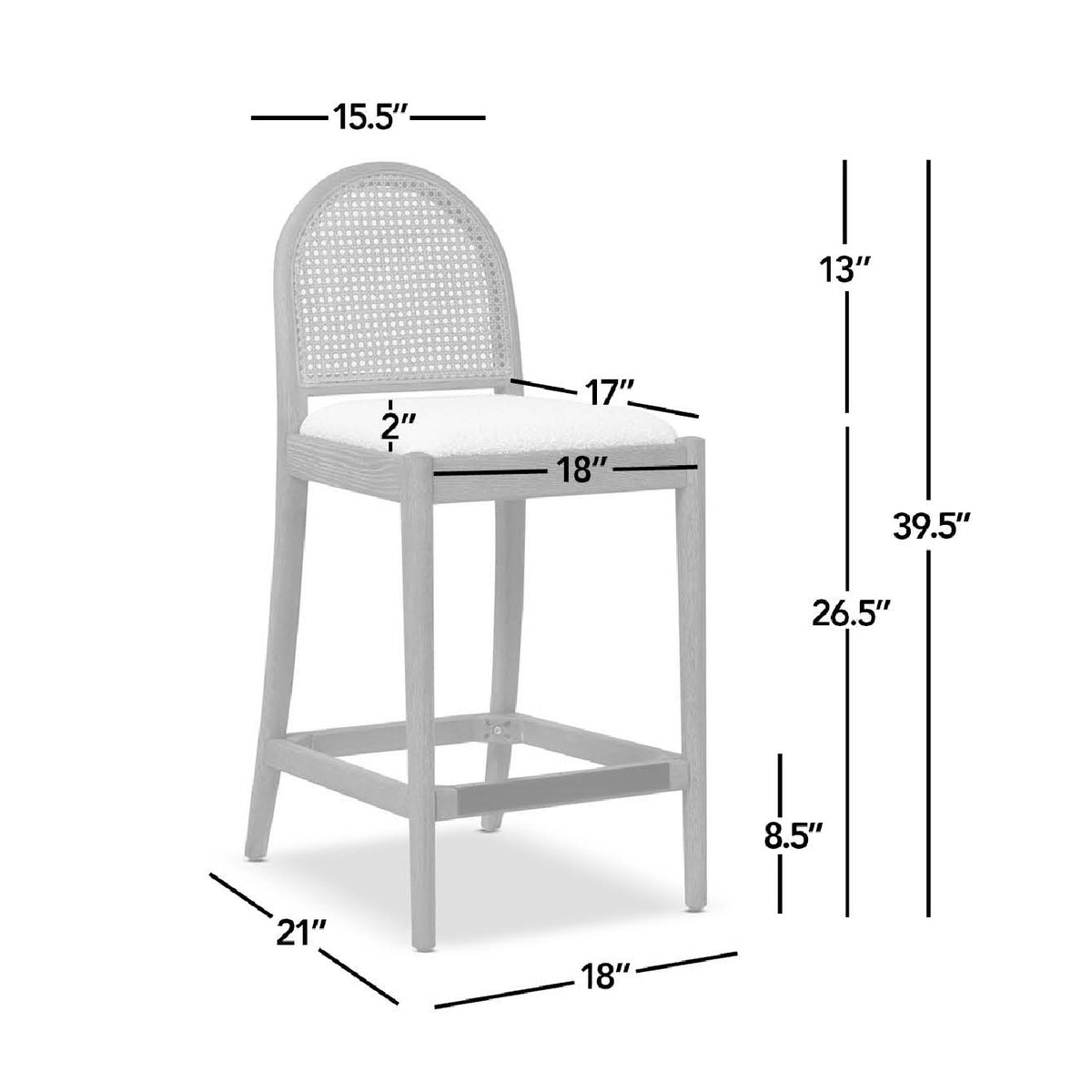 Modern European furniture - Curved Back Cane Rattan Counter Stools (2) - www.oroa.com