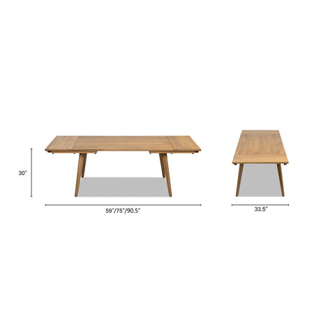 Solid Oak Wood Extendable Dining Table | OROA
