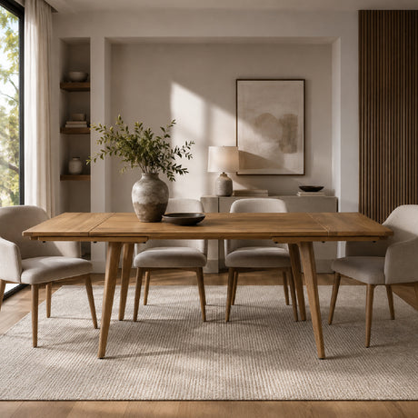 Solid Oak Wood Extendable Dining Table | OROA