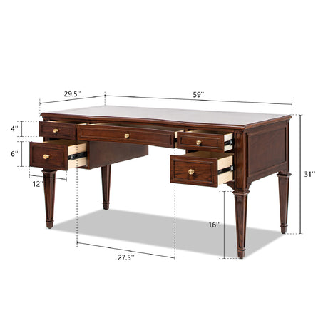 Modern European furniture - Dauphin Dark Walnut Writing Desk - www.oroa.com