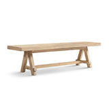 Natural Brown Reclaimed Elm Trestle Dining Bench | OROA - www.oroa.com