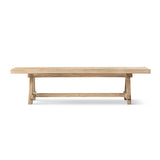 Natural Brown Reclaimed Elm Trestle Dining Bench | OROA - www.oroa.com