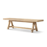 Natural Brown Reclaimed Elm Trestle Dining Bench | OROA - www.oroa.com