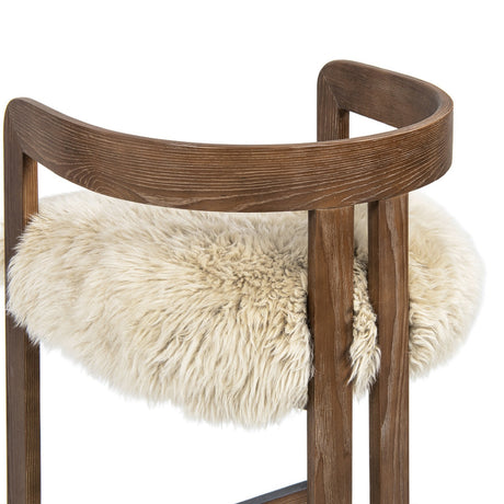 Dark Brown Ash Wood Counter Stool | OROA