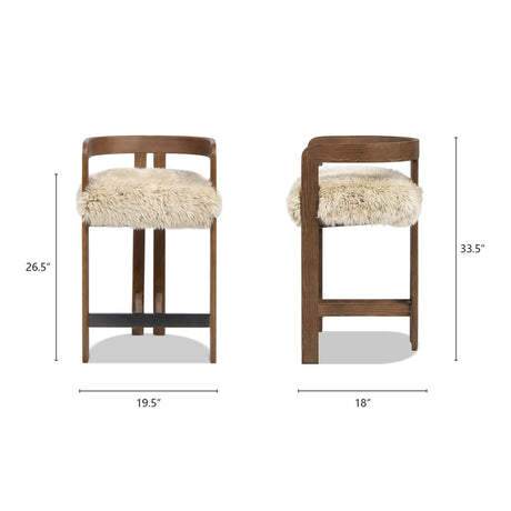 Dark Brown Ash Wood Counter Stool | OROA