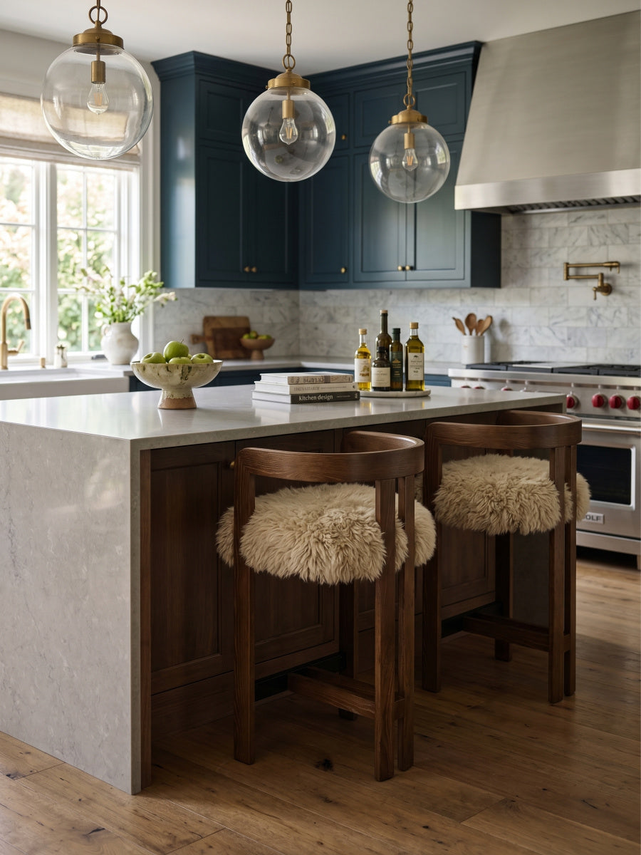 Dark Brown Ash Wood Counter Stool | OROA