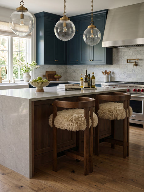 Dark Brown Ash Wood Counter Stool | OROA