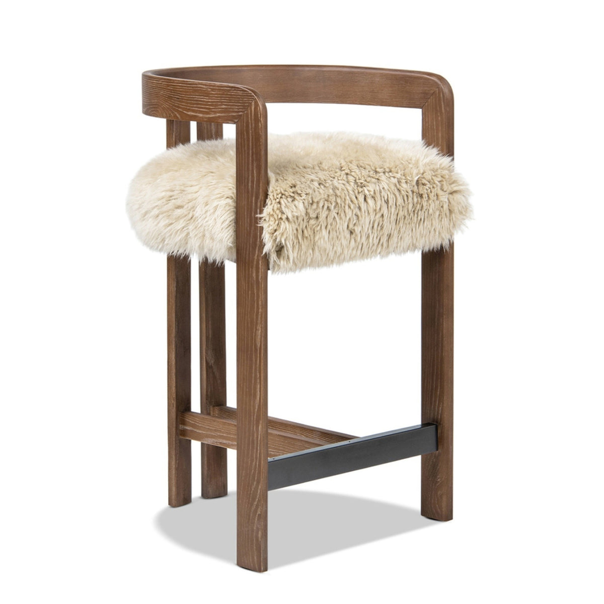 Dark Brown Ash Wood Counter Stool | OROA