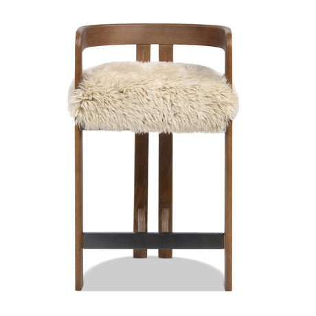 Dark Brown Ash Wood Counter Stool | OROA