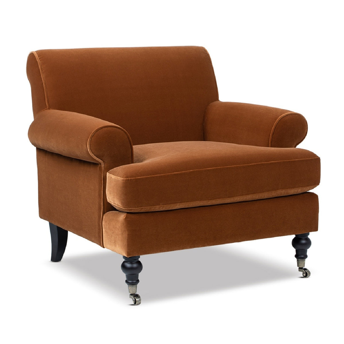 Burnt Orange Velvet Accent Chair | OROA