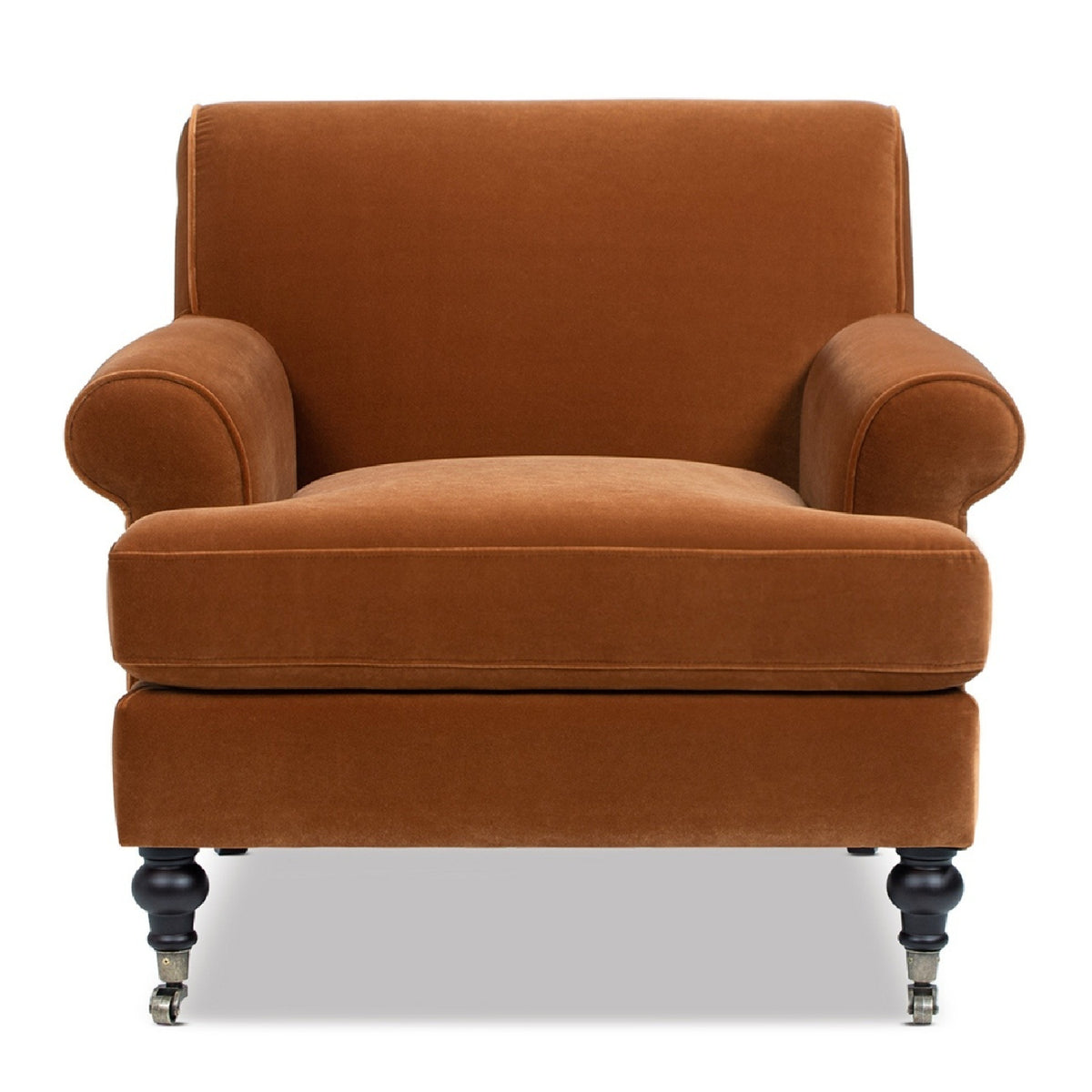 Burnt Orange Velvet Accent Chair | OROA